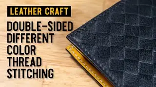 [leather craft]Double-sided different color thread stitching