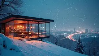 Cozy Winter Cafe Overlooking the City ❄️☕ Lofi Chill Beats for Relax, Study & Sleep