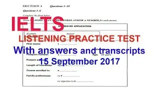 IETLS listening actual practice test with answers and transcripts 15 September 2017