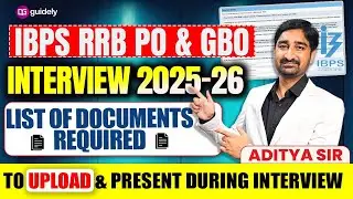 IBPS RRB PO & GBO Interview 2025-26 | Documents Required During Interview Details By Aditya Sir