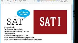SAT One , lectured by Amin Baig [part1]