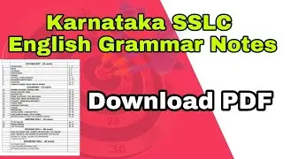 Karnataka SSLC english grammar notes pdf | SSLC English Grammar