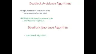 Banker's Algorithm, Ostrich Algorithm - Deadlock Handling Mechanisms.