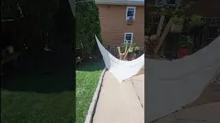 The new sun shade sail #asmr #grass #lawn #edge #mowing