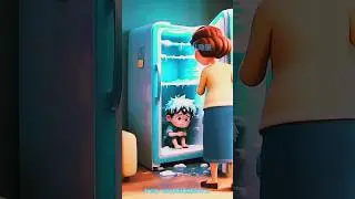 Shrinking Magic Gone Wrong: Stuck in the Fridge! 😆❄️ #shorts #cartoon #magicgonewrong #kidsfun #usa