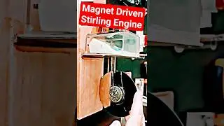 Magnet 🧲 Driven Stirling Engine #stirlingengine #diy #experiment