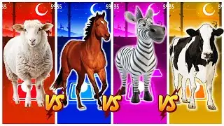 Tiles Hop - Funny Sheep 🆚 Funny Horse 🆚 Funny Zebra 🆚 Funny Cow 🎯 in Tiles Hop EDM Rush🎶