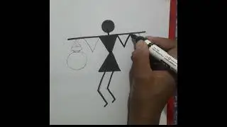 How to draw warli art. #shorts #warliartforbeginners #viral #drawing