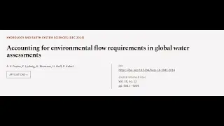 Accounting for environmental flow requirements in global water assessments | RTCL.TV