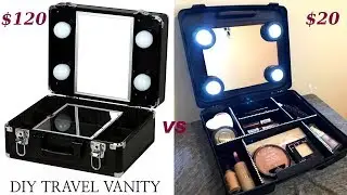 DIY MAKE UP TRAVEL VANITY MIRROR WITH LIGHTS!