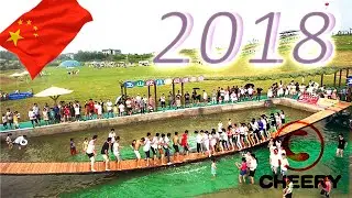 THE SWING BRIDGE IS A TYPE OF WATER AMUSEMENT EQUIPMENT GAME TO TEST THE BALANCE ABILITY..2018 CHINA