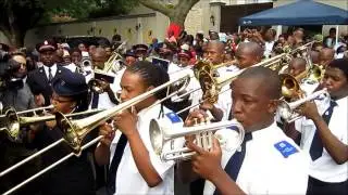 Salvation Army Soweto at Mandela's house playing Abide with Me