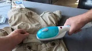 Отпариватель Tobi Quick Steamer для удаления складок, запахов и пятен &mdash; демонстрация глажки паром в дороге и дома