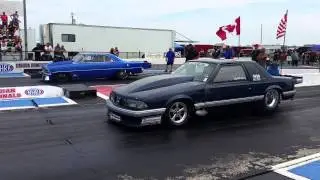 twin turbo mustang vs supercharged nova on 10.5 tires