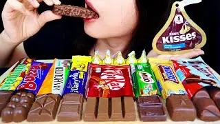 ASMR Chocolate Candy Bars🍫 KINDER BUENO, KITKAT, BUZZA, HERSHEY'S KISSES, CADBURY, SILVERQUEEN, MILO