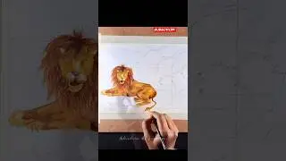 Watercolor painting tutorial of Lion 🦁. #painting #artistiicartlearner #watercolor