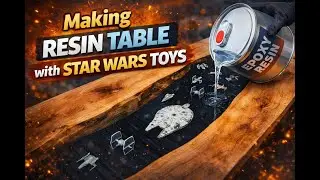 Making epoxy resin table with star wars toys
