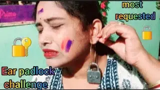 Ear padlock challenge//ear lock 🔐//most requested video