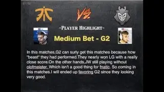 CSGO Lounge prediction (5/17) G2 Vs Fnatic