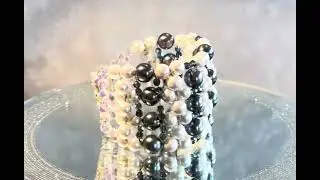 Woven mother is pearl statement bracelet