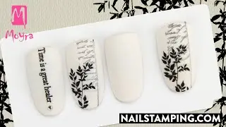 🌿💅Layered stamping nail art with clean motif (nailstamping.com)