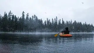 Pack Raft Fishing in a Snowstorm