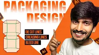 Burger Box Design Tutorial | Dyeline, Crease line, Bleed Line Full Guide (Hindi)