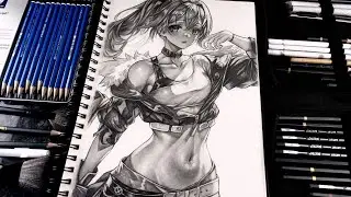Silver Wolf Drawing Half Body Step By Step/Anime Drawing Girl/mrrkartist