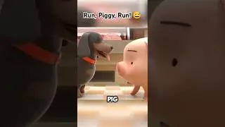 Run, Piggy, Run! 😅 Pig vs. Pup! Animated Short Story #viralshorts #shorts #shortstory #pig #dog