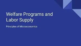 13.1 - Welfare Programs and Labor Supply