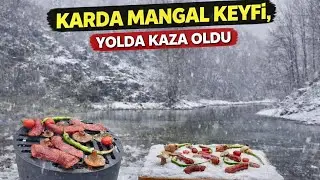 KARDA MANGAL KEYFİ, YOLDA KAZA OLDU !!!