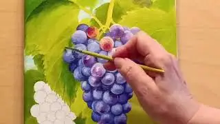 Learn to paint in one week with time-lapse, oil paint of grapes/#art #timelapse #myart