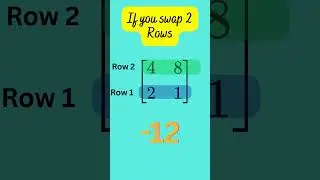 Matrix Trick You Didn&rsquo;t Know! 🔄 Swap Rows = Flip Determinant Sign  #mathshorts