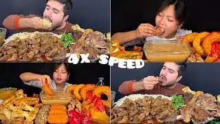 ASMR: Eating Spicy Chicken Liver Gizzard Curry  namkeen curry mukbang 