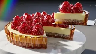 🍓Incredible DIY Glass Strawberry Tart: Diamond Cream & Ruby Crystal Berries | 8K Ultra HD