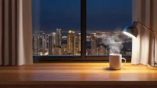 Midnight City Lights & Coffee Ultra 🎷Relaxed Slow Jazz Saxophone🎷Chill Music for Sleep, Focus, Cal