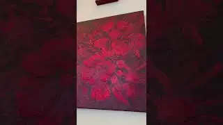 Oil painting red flowers artbyvalentyna.com #fluidartist #painting #art