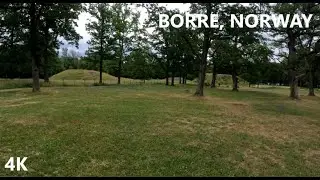 Viking burial mounds, Borre, Norway [4K Video]