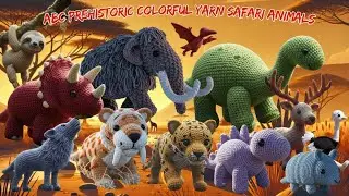 🌈 ABC Prehistoric Colorful Yarn Safari Animals 🎵 | Dinosaur & Animal Sounds A&ndash;Z | Jumpy Jungle TV