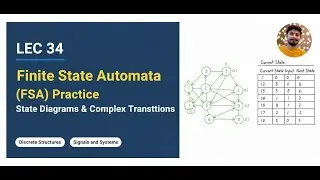 Lec 34: Finite State Automata (FSA) Practice: State Diagrams & Complex Transitions