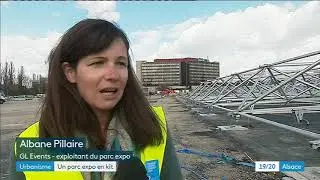 Le Parc des expos temporaire de Strasbourg est en plein assemblage