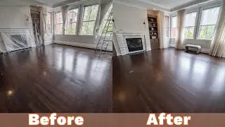 Before/After of restored 4&rdquo; Brazilian Cherry hardwood floor. #floor #after #repair #shortsyoutube