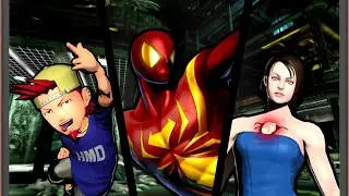 Полное прохождение аркадной версии игры Marvel vs Capcom 3: Человек-паук, Вьютифул Джо и Джилл.