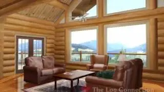 Adirondac Stacked Log Home by The Log Connection