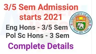 SOL 3rd and 5th Sem Admission starts 2021 - POL SCIENCE third semester and Engl Hons fifth Semester