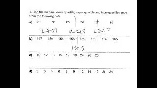 Year 11 92.Calculate quartiles/inter-quartile range from ungrouped data & understand their uses(M3)