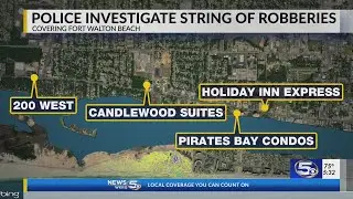 Fort Walton Beach police investigating a string of burglaries along Miracle Strip Parkway