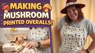 Rocking my mushroom overalls! DIY homemade mushroom overalls. Come sew with me. 