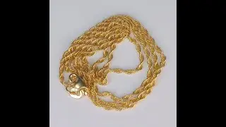 ESTATE - 14K Yellow Gold Rope Link Chain 18