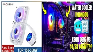 WATER COOLER IWONGOU 360mm ARGB BRANCO, UNBOXING AND TESTE de TEMPERATURE